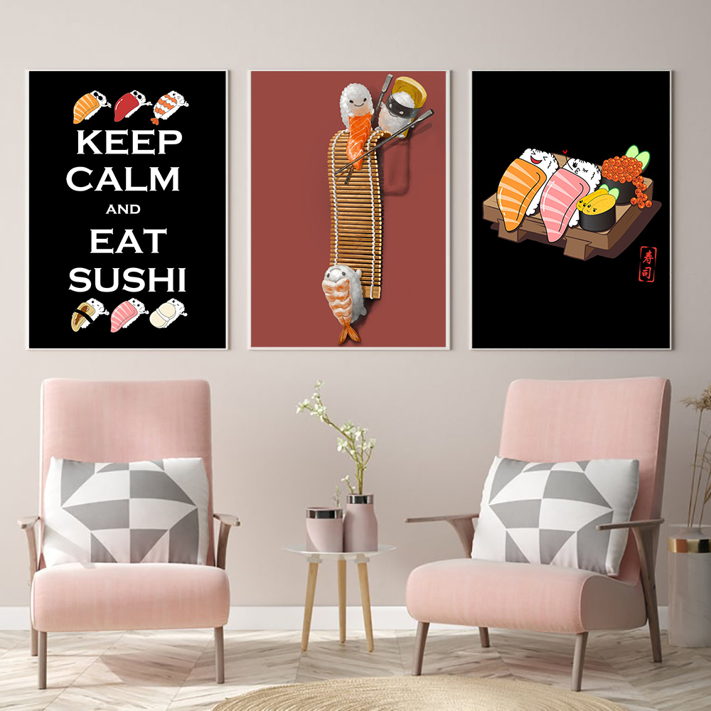 Japanese Restaurant Lifestyle - Japoński Styl Ramen Sushi Abstrakcyjne Kreskówki